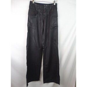 Resin NYC Women's Jeans Size 24 Black The Zephyr Wide Leg Denim Pants Oil Leg
